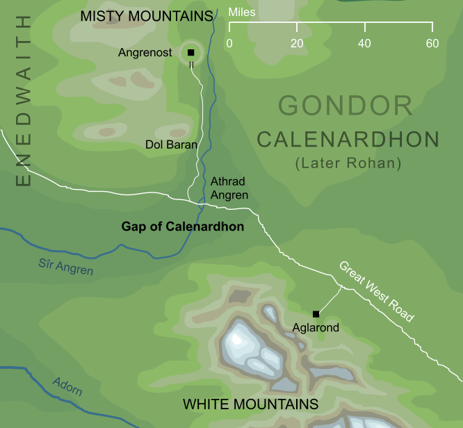 Map of the Gap of Calenardhon