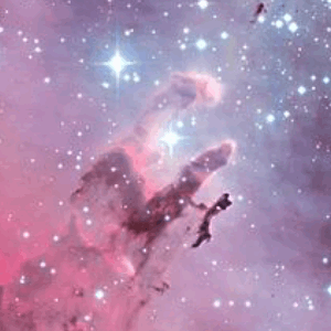 Illustration of the Pillars of Creation within the Eagle Nebula