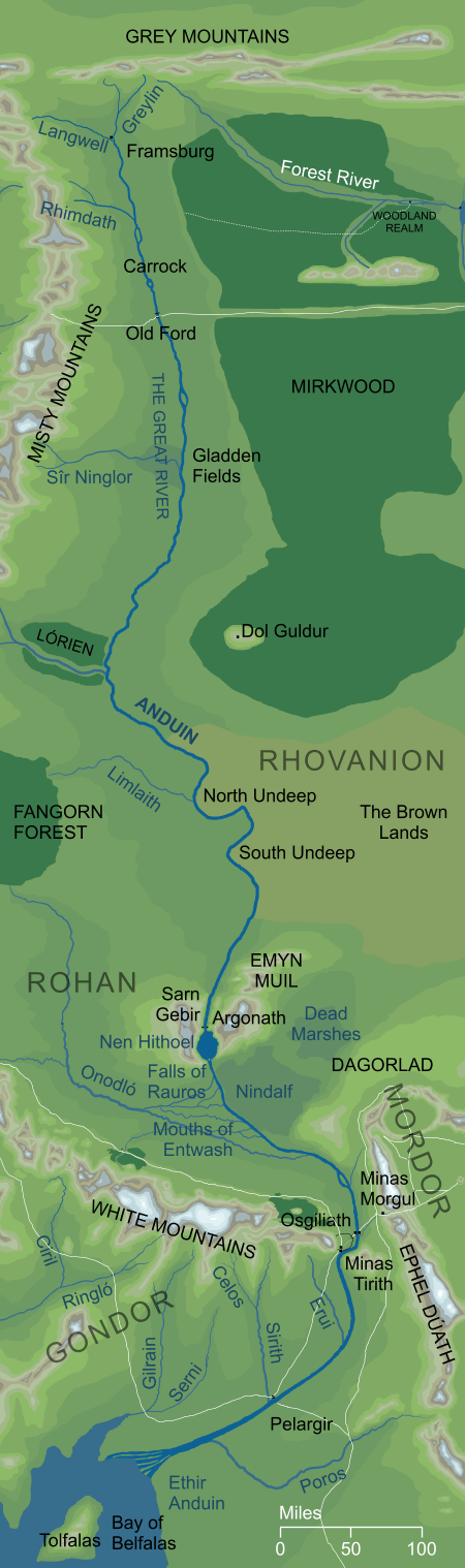 Map of the Great River Anduin