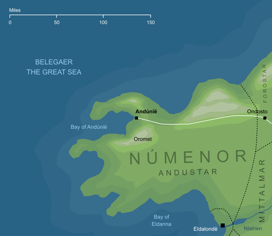 Map of Andúnië