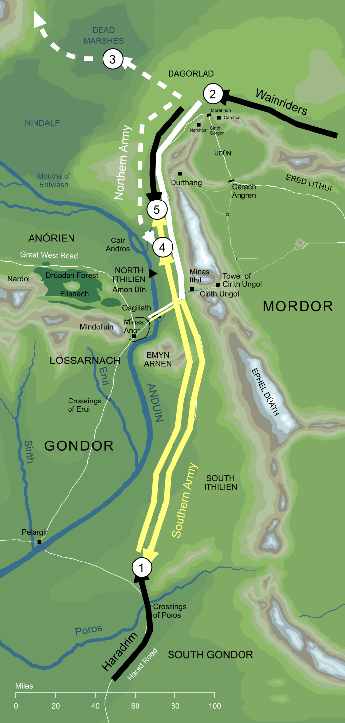 Map of the events leading to the Battle of the Camp