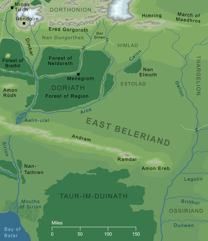 Map of East Beleriand