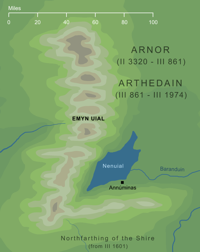 Map of Emyn Uial