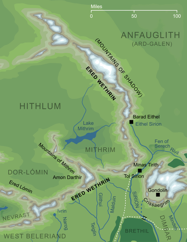 Map of the Ered Wethrin