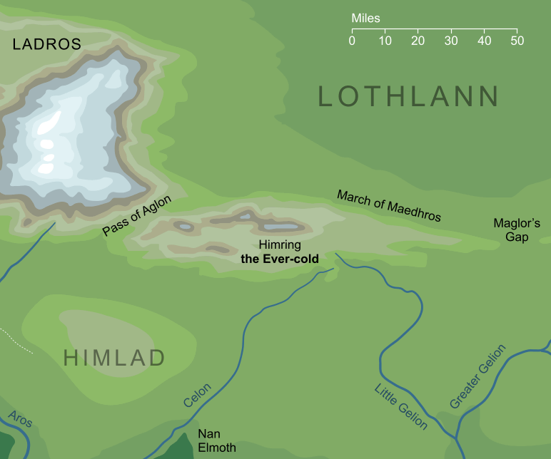 Map of Himring the Ever-cold