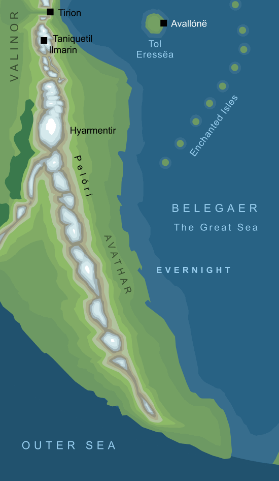 Map showing the approximate location of Evernight