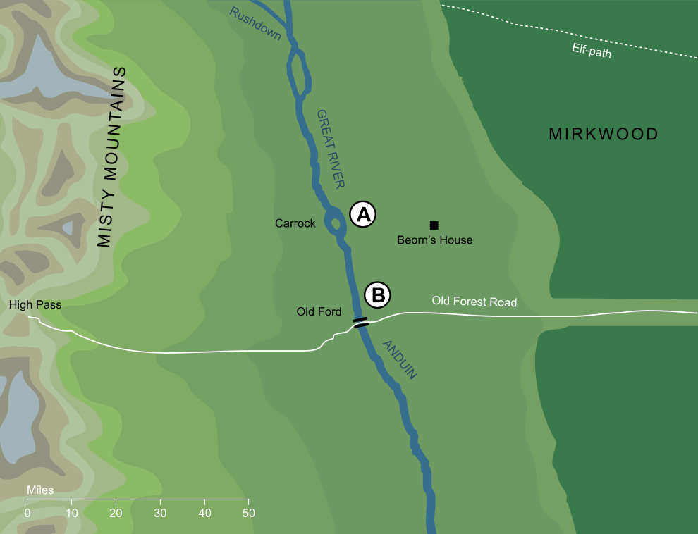 Map of the Ford of Carrock