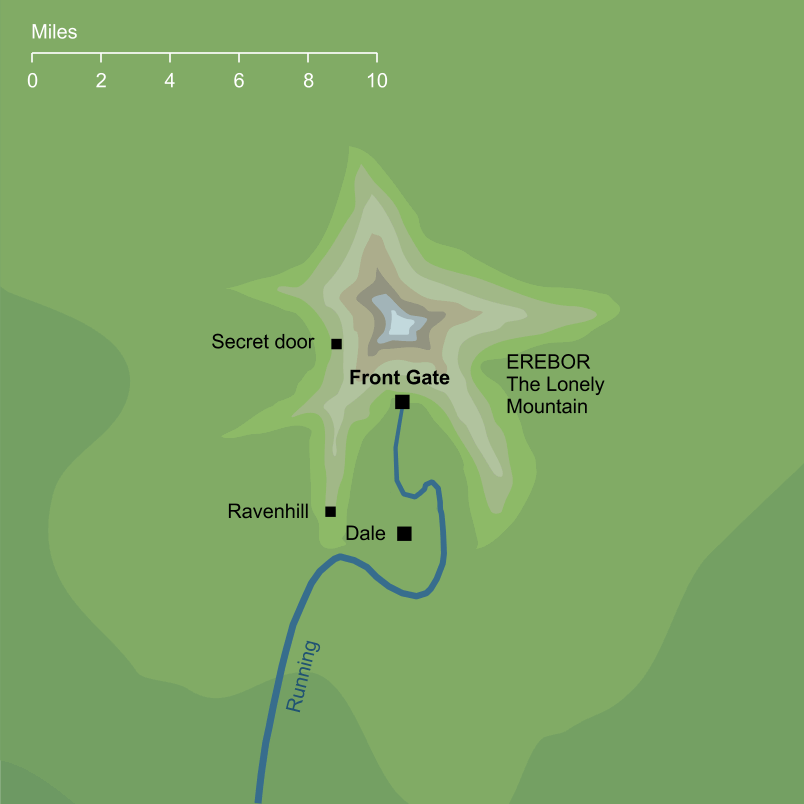 Map of the Front Gate of the Lonely Mountain