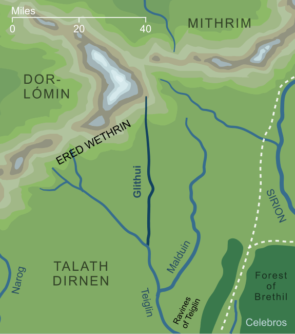 Map of the river Glithui