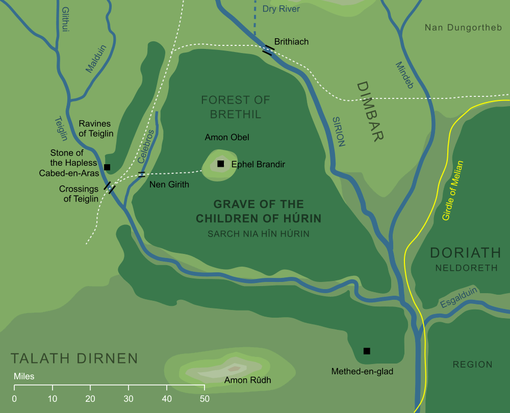 Map of the Grave of the Children of Húrin
