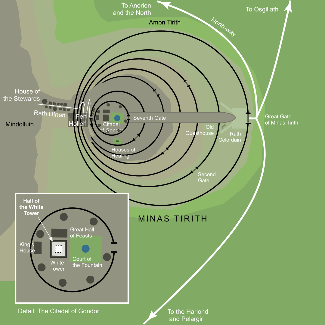 Map of the Hall of the White Tower of Minas Tirith
