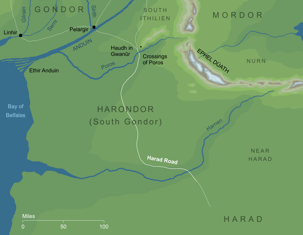 Map of the Harad Road
