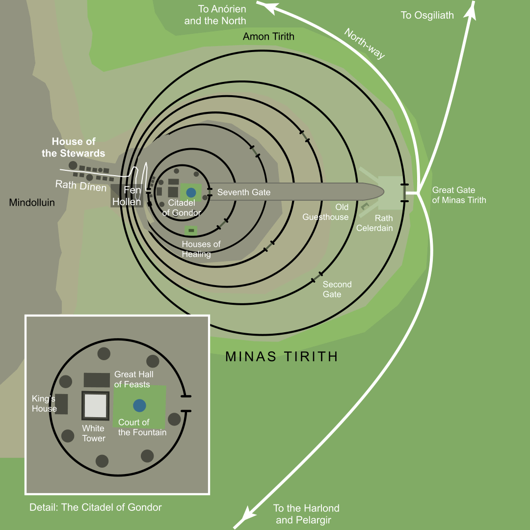 Map of the House of the Stewards on the Silent Street of Minas Tirith