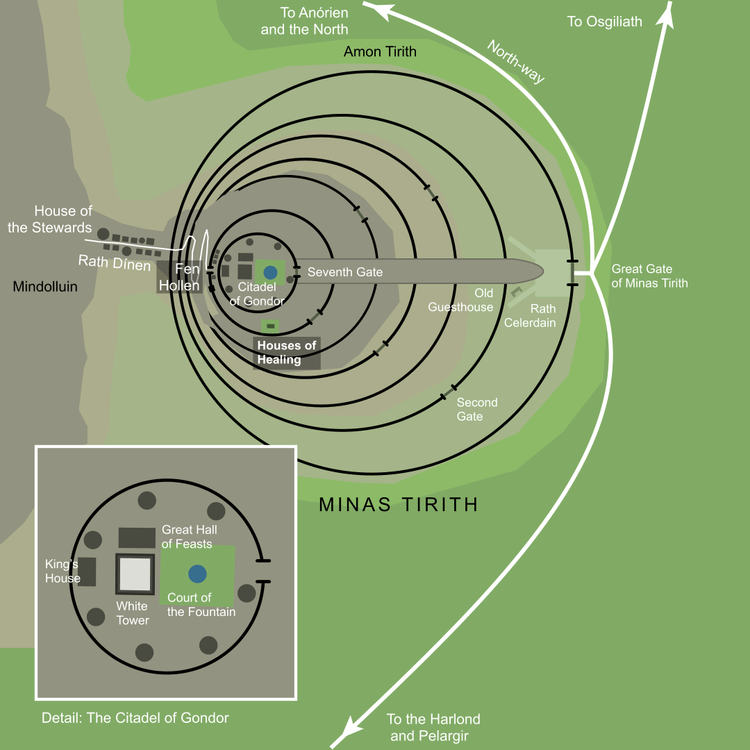 Map of the Houses of Healing in Minas Tirith