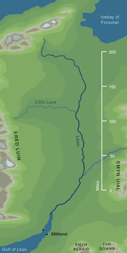 Map of the river Lhûn
