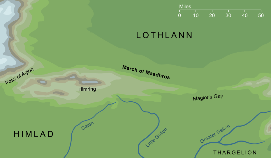 Map of the March of Maedhros