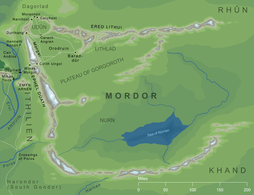 Map of Middle Earth, Fangorn, Gondor, Isengard, Mines of Mo…