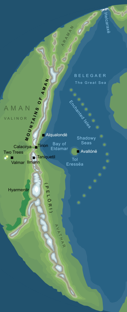 Map of the Mountains of Aman