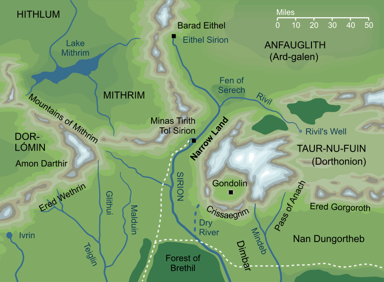 Map of the Narrow Land of the Pass of Sirion