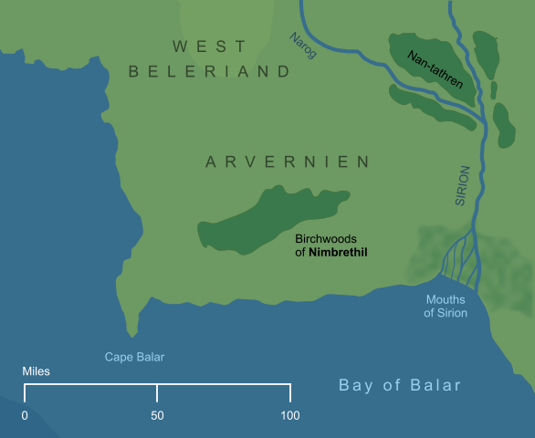 Map of the birchwoods of Nimbrethil