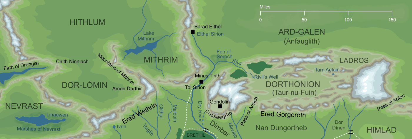 Map of the North of Beleriand