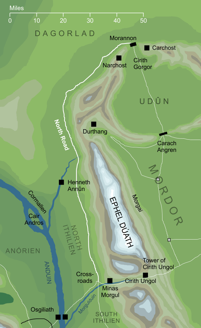 Map of the North Road of Ithilien