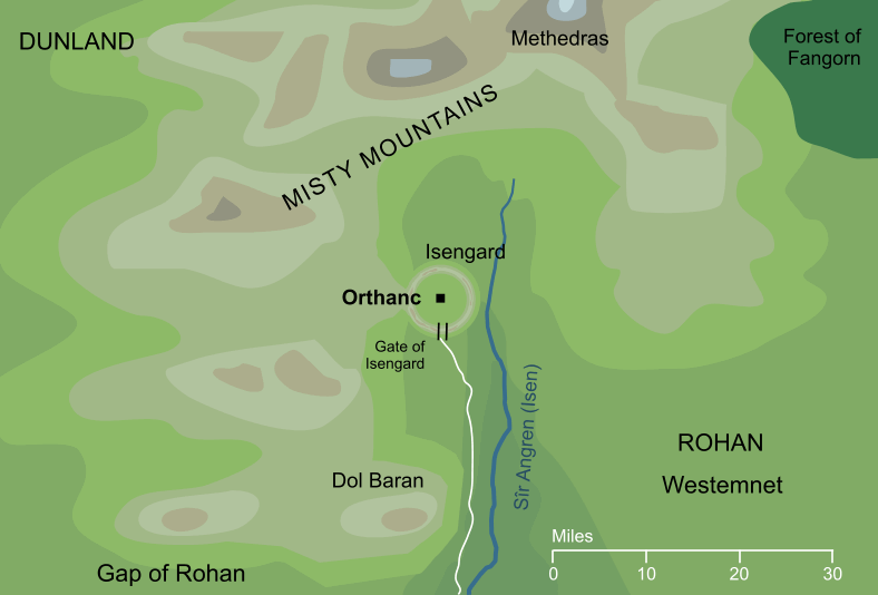 Map of Orthanc and its surroundings