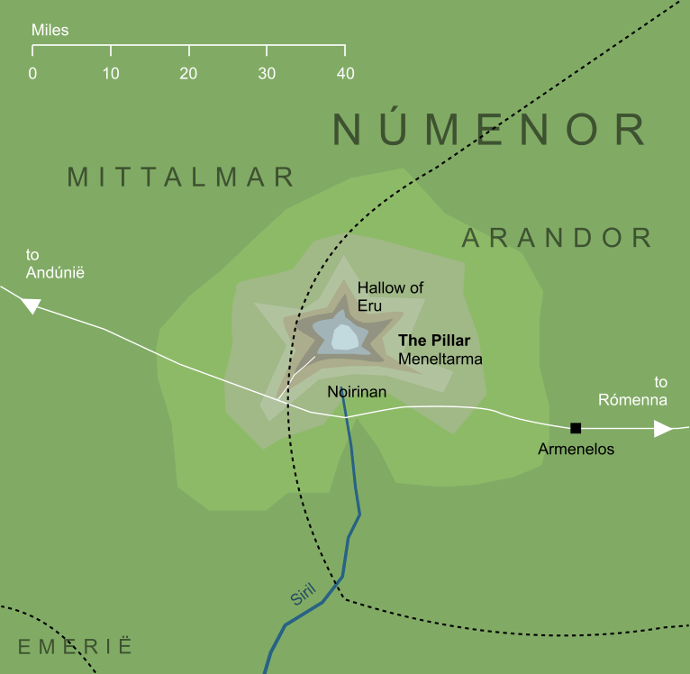 Map of the Pillar of Númenor