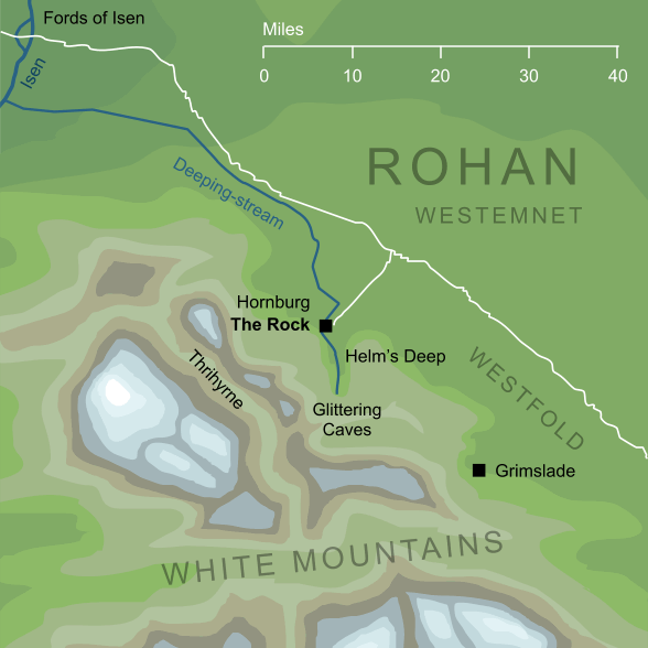 Map of the Rock of Helm's Deep
