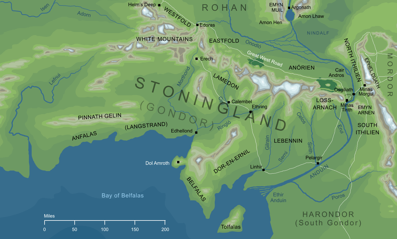 Map of Stoningland (Gondor)