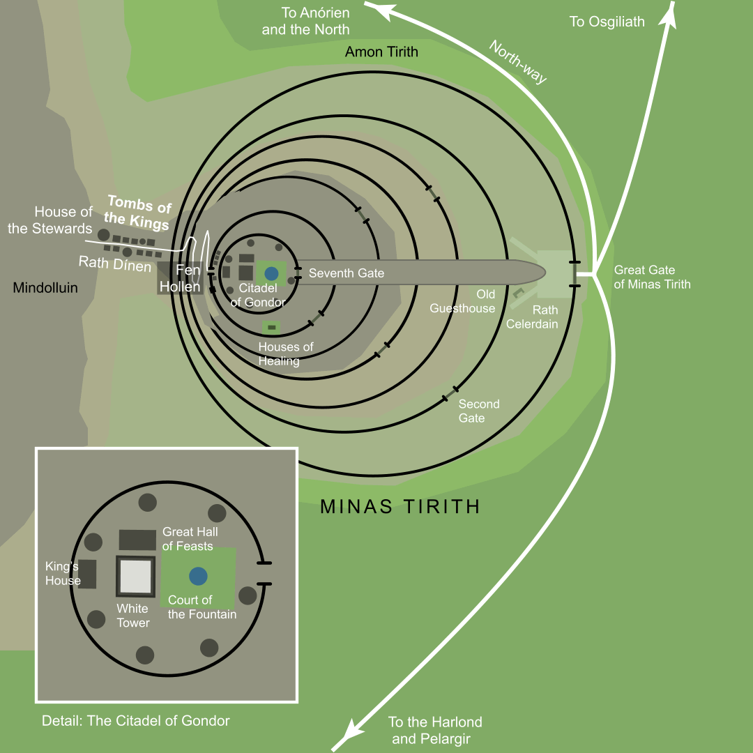 Map of the Tombs of the Kings on the Silent Street of Minas Tirith