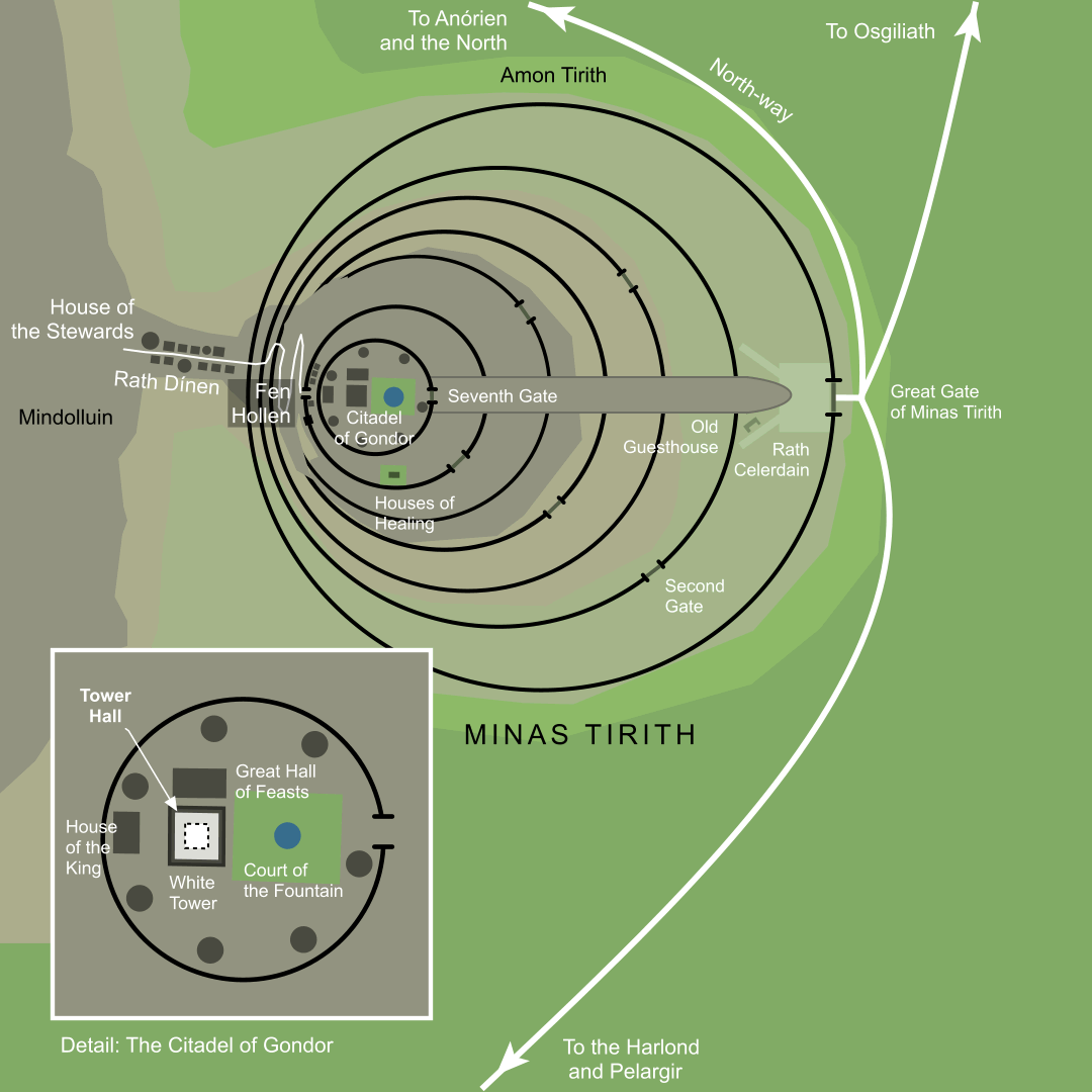 Map of the Tower Hall within the White Tower of Minas Tirith