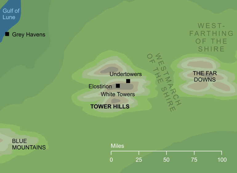 Map of the Tower Hills