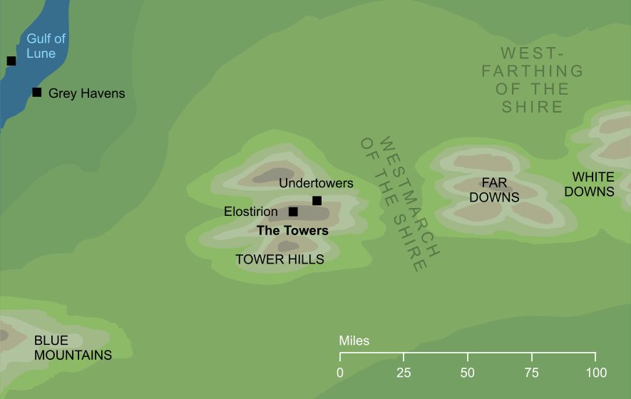 Map of the Towers of Emyn Beraid
