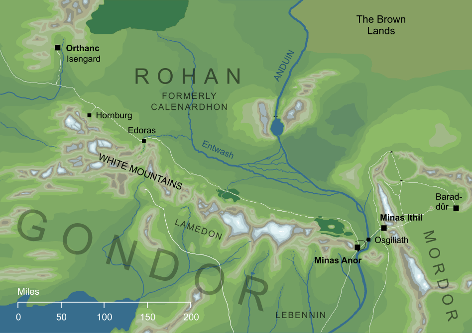 Map of the Towers of Gondor