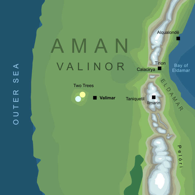 Map of Valimar in Valinor
