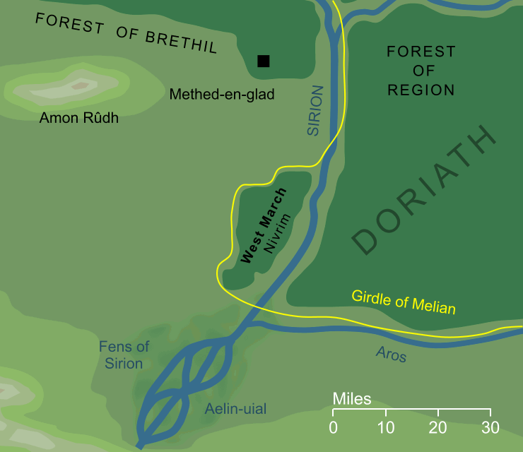 Map of the West March of Doriath