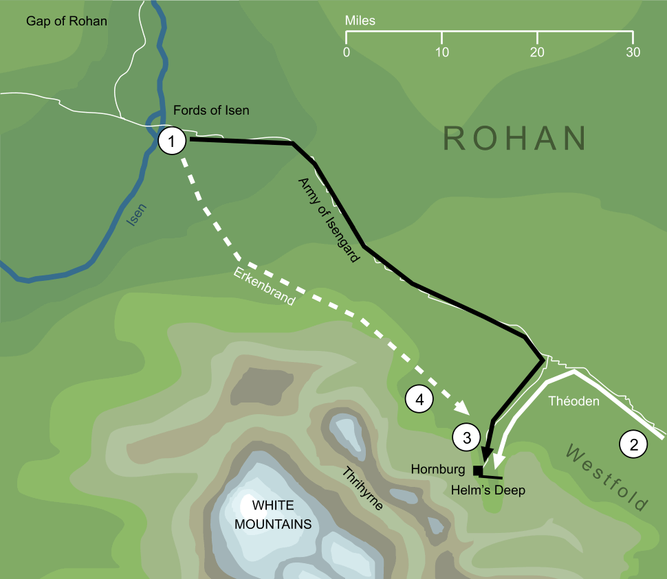 Map of the Battle of the Hornburg