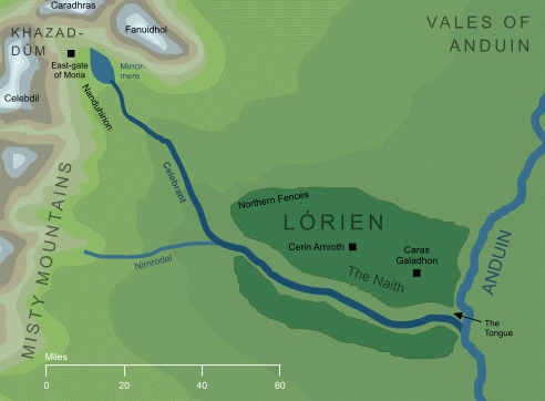 Map of the river Celebrant