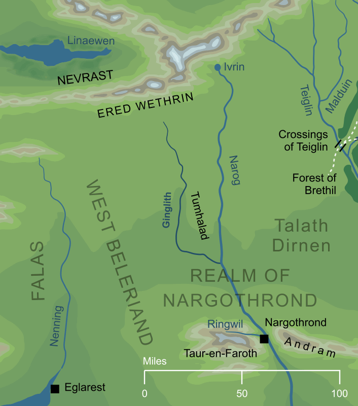 Map of the river Ginglith