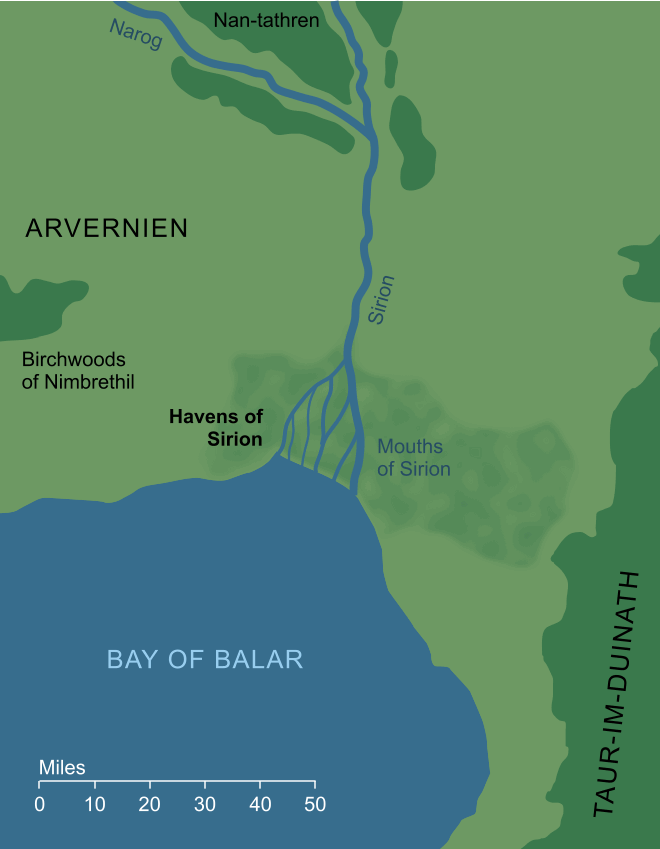 Map of the Havens of Sirion
