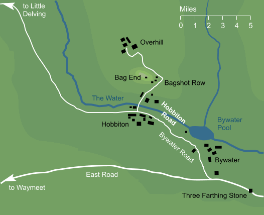 Map of the Hobbiton Road