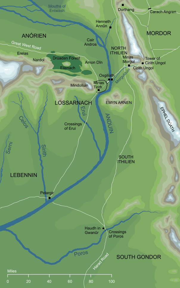 Map of Ithilien