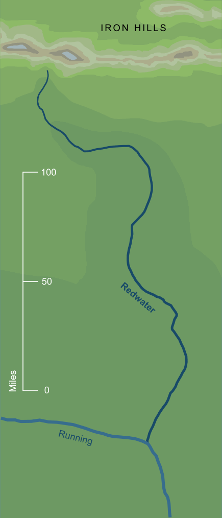 Map of the river Redwater