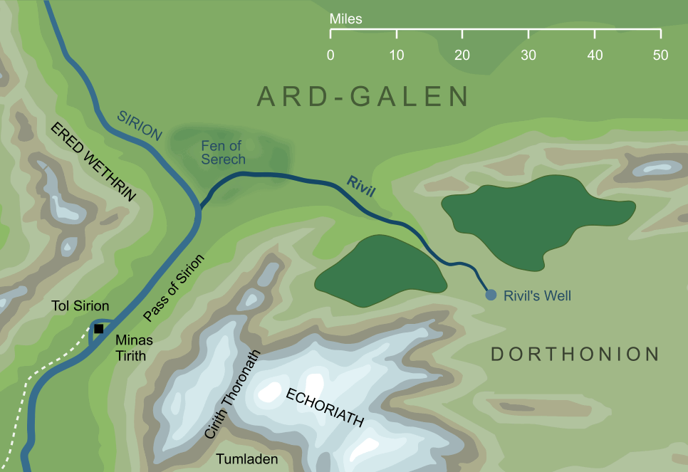 Map of the river Rivil