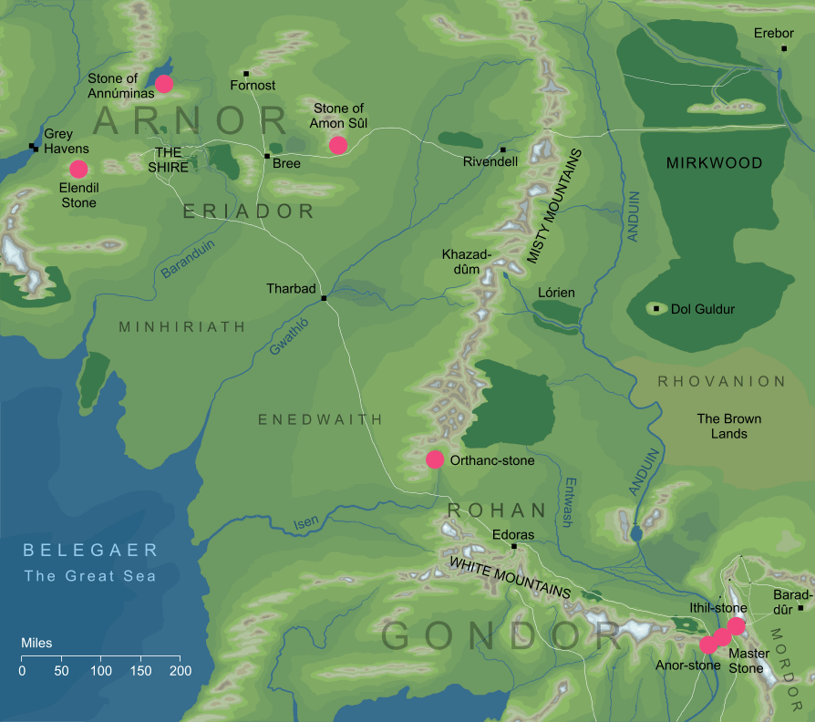 The original locations of the Seeing-stones