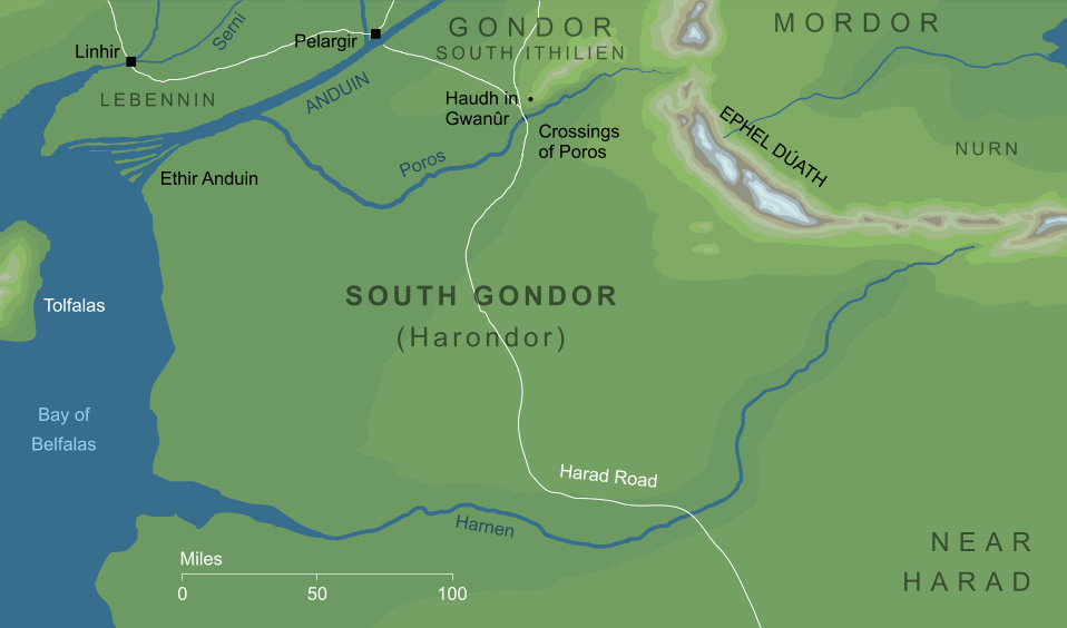 Map of South Gondor