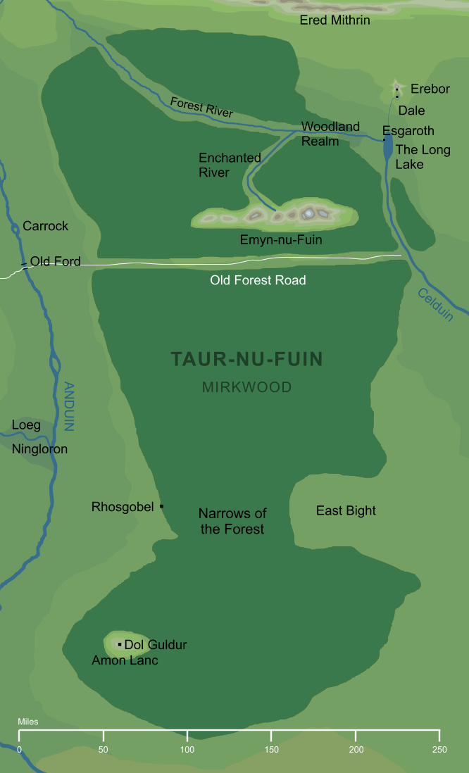 Map of Taur-nu-Fuin (Mirkwood)